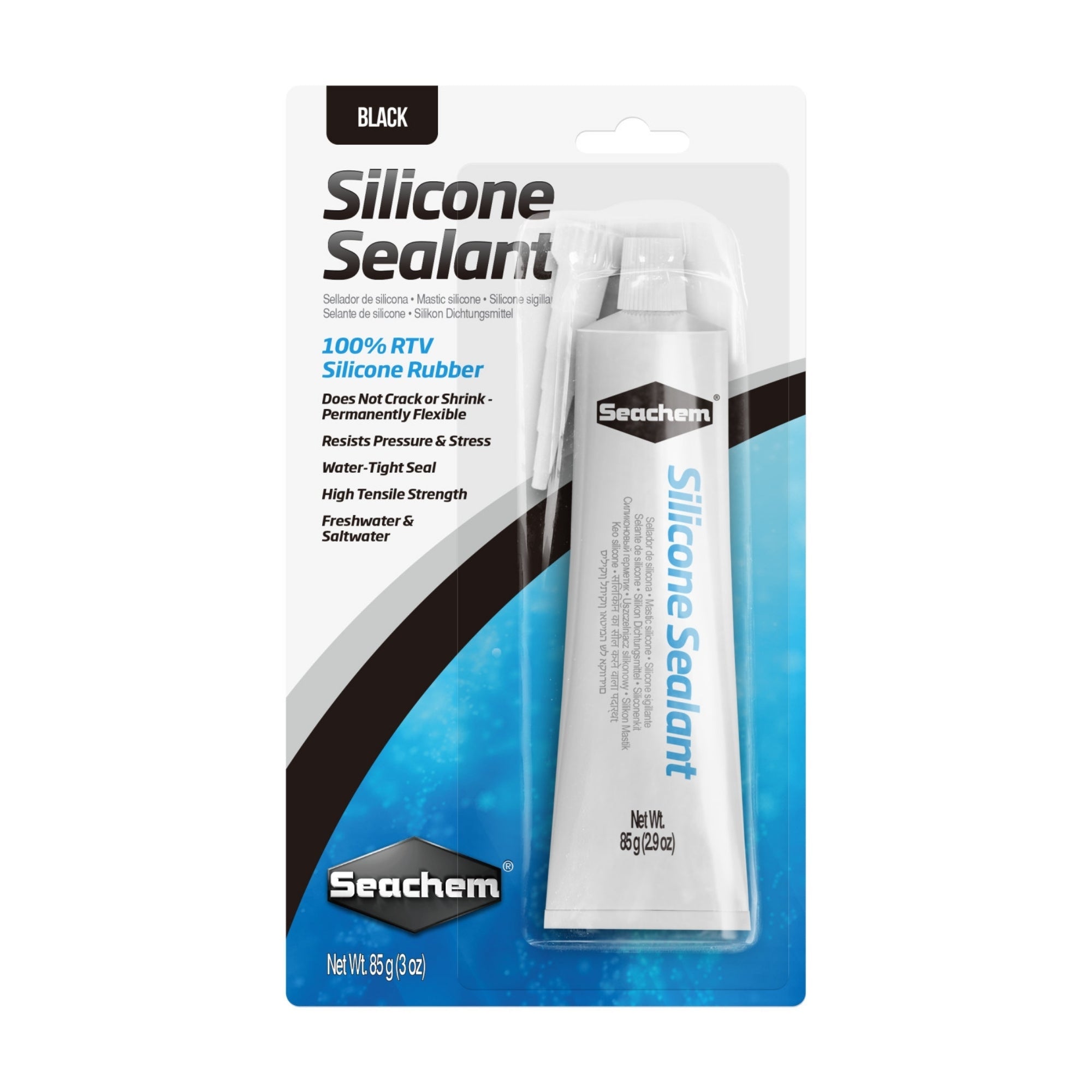 Seachem Laboratories Silicone Sealant and Adhesive Black, 1ea/3 oz