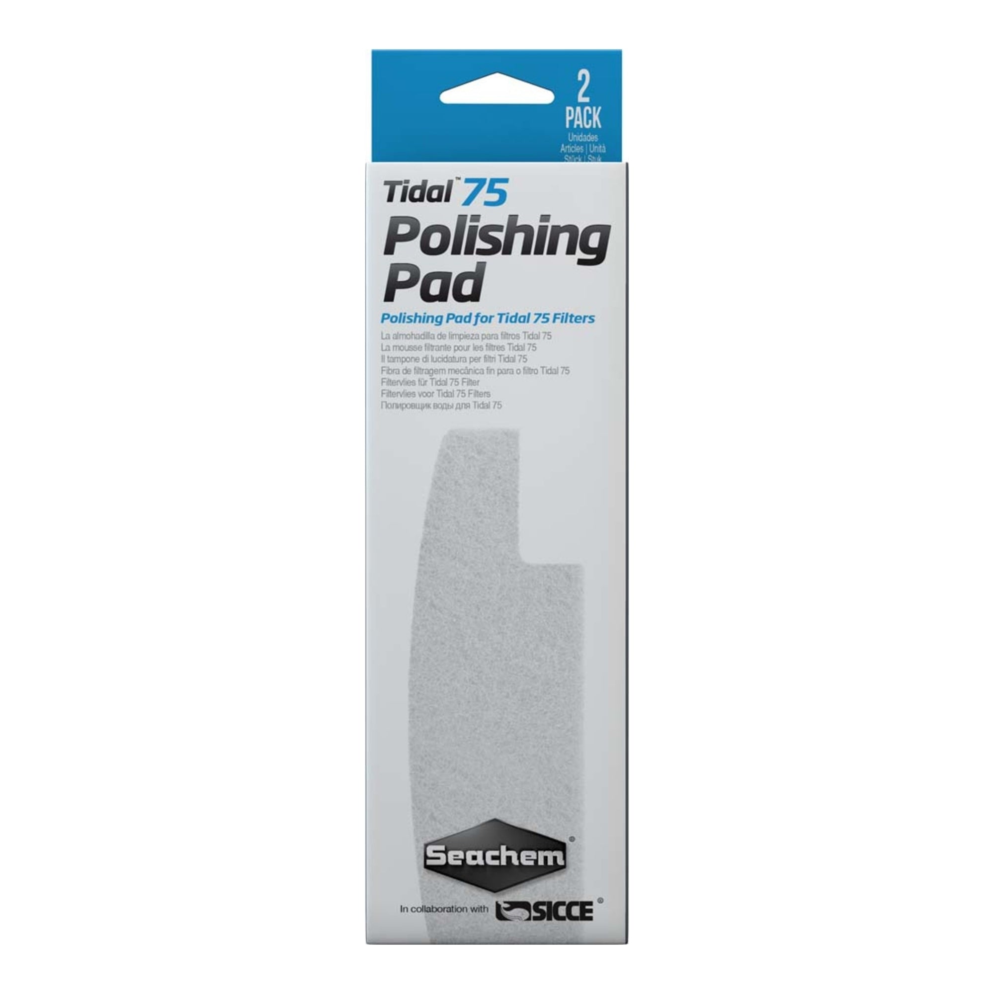 Seachem Laboratories Tidal Polishing Pad For Tidal 75 Filters, White, 1ea/2 pk