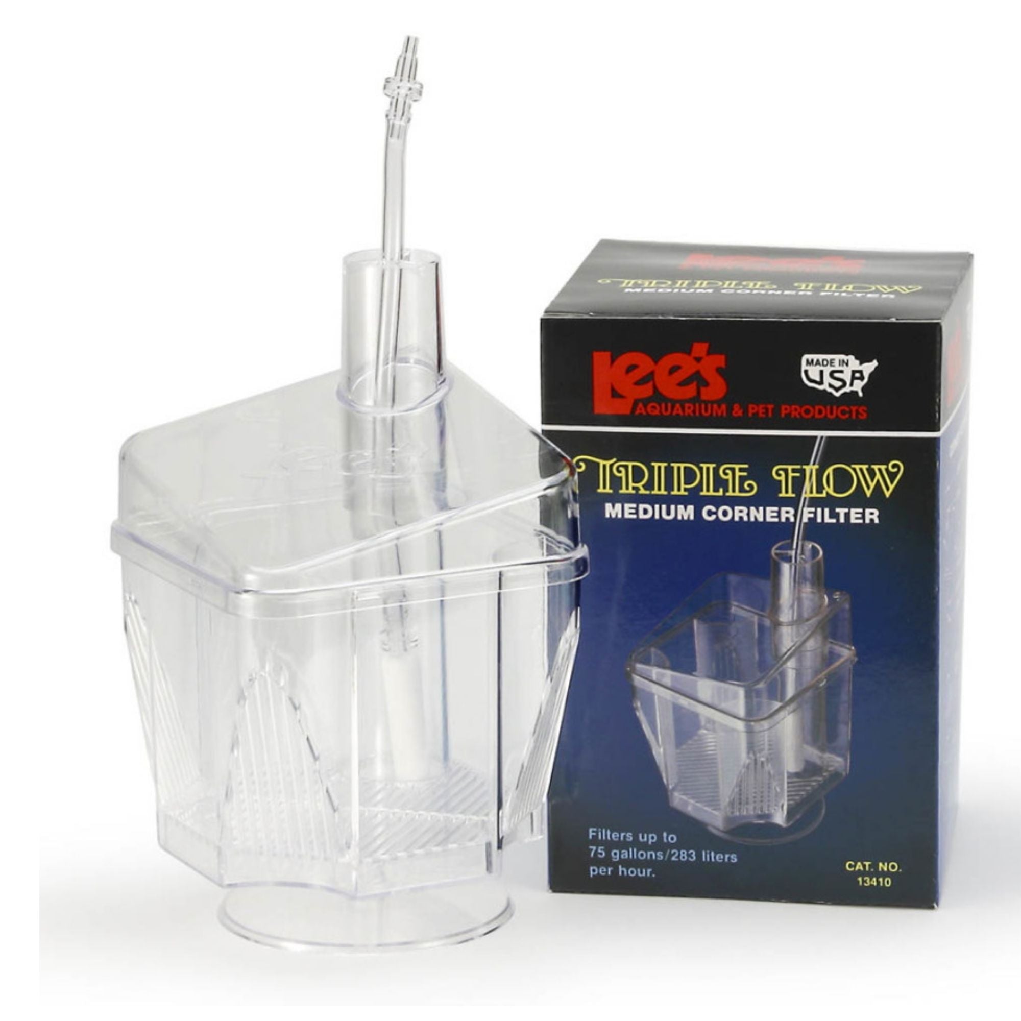 Lee's Aquarium & Pet Products Triple-Flow Corner Filter Clear, 1ea/SM