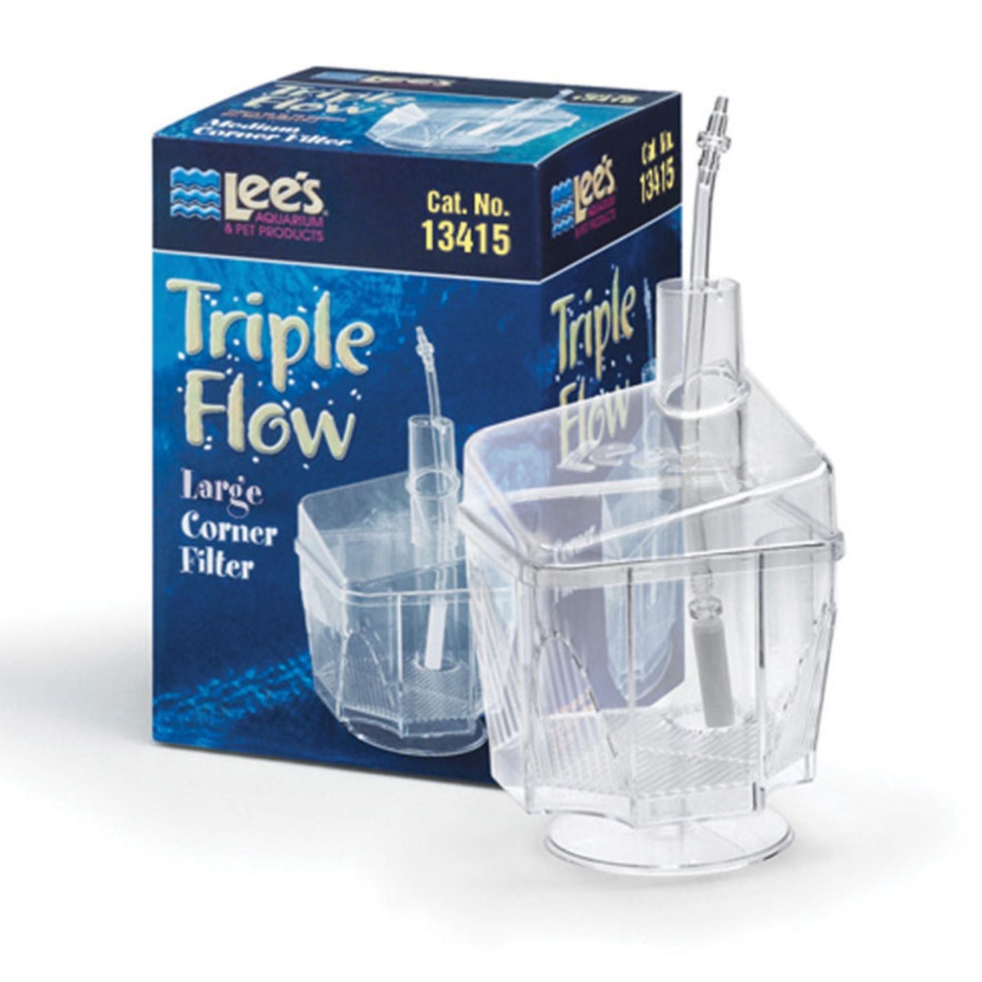 Lee's Aquarium & Pet Products Triple-Flow Corner Filter Clear, 1ea/LG
