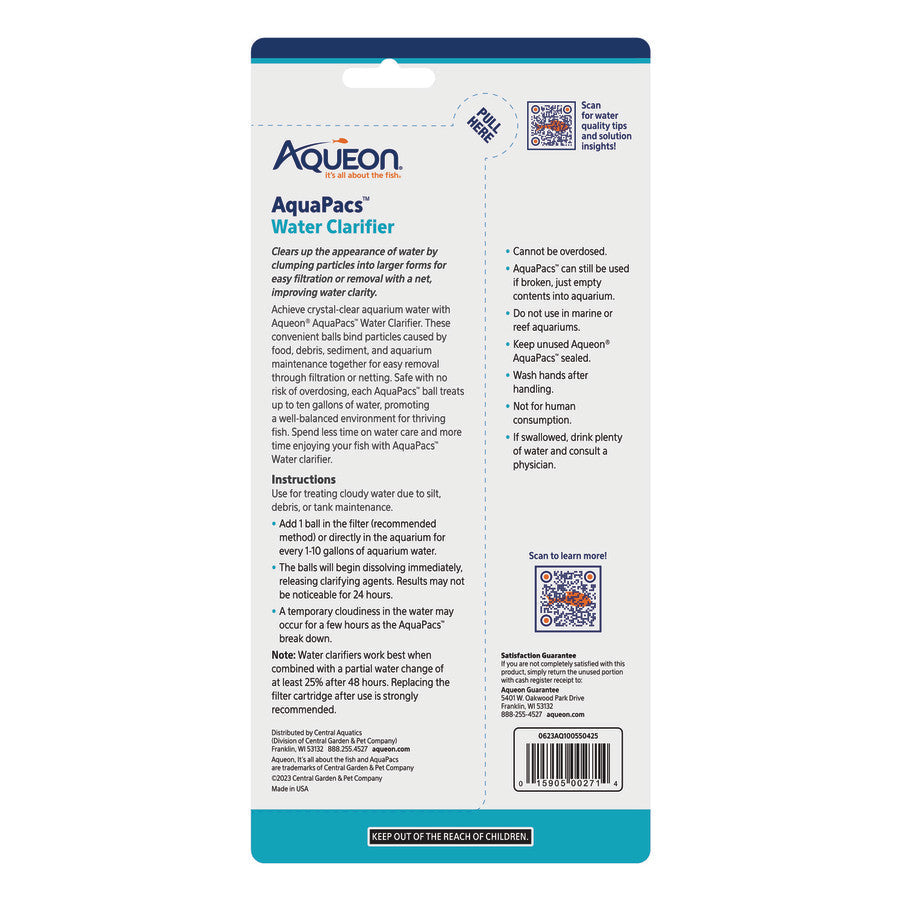 Aqueon AquaPacs Water Clarifier 6ea/12pk