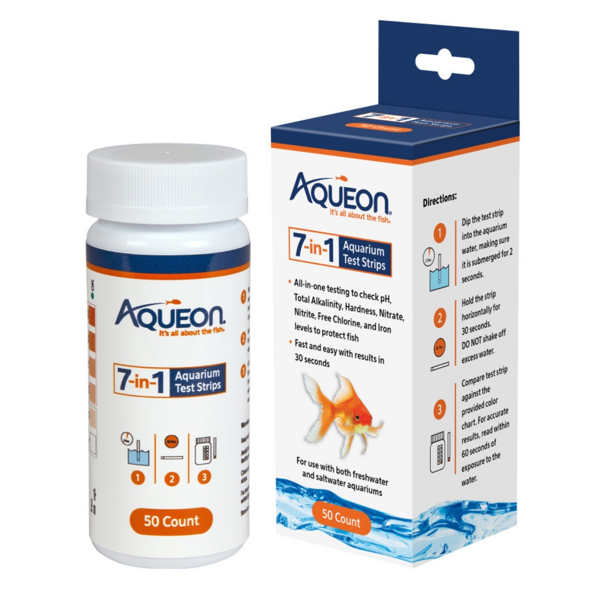 Aqueon 7in1 Aquarium Test Strips 1ea/50 ct