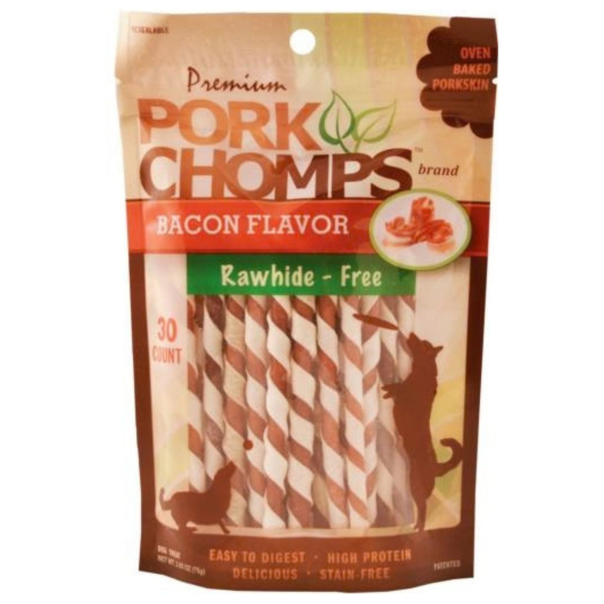 Pork Chomps Premium Bacon Mini Twist 30 ct