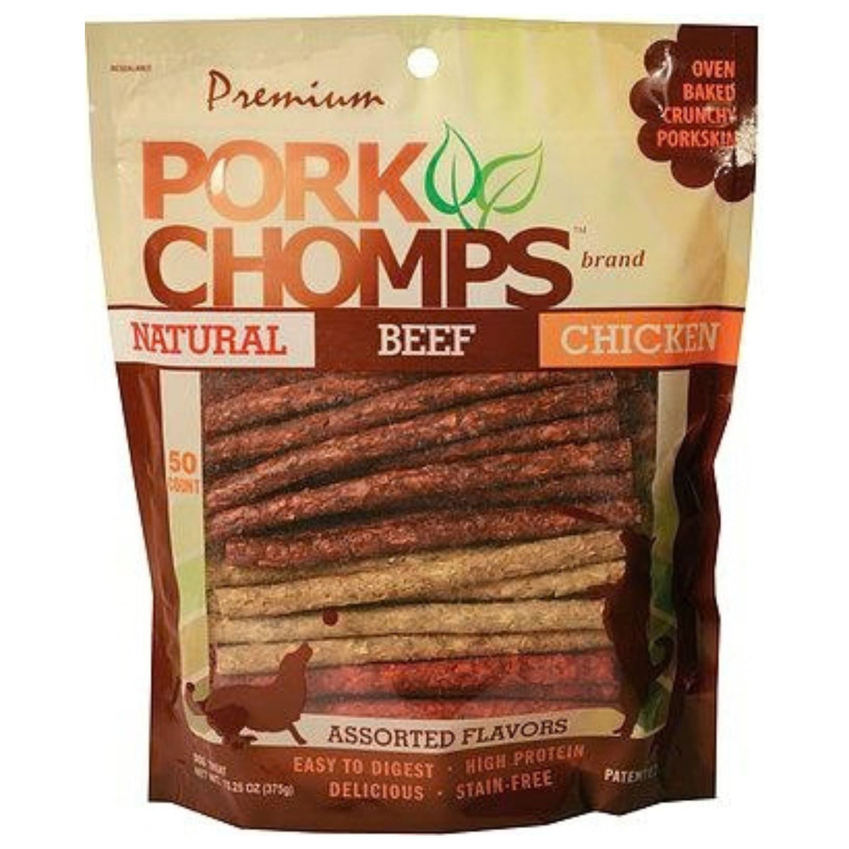 Pork Chomps Assorted Munchy Sticks 5" 50 pck