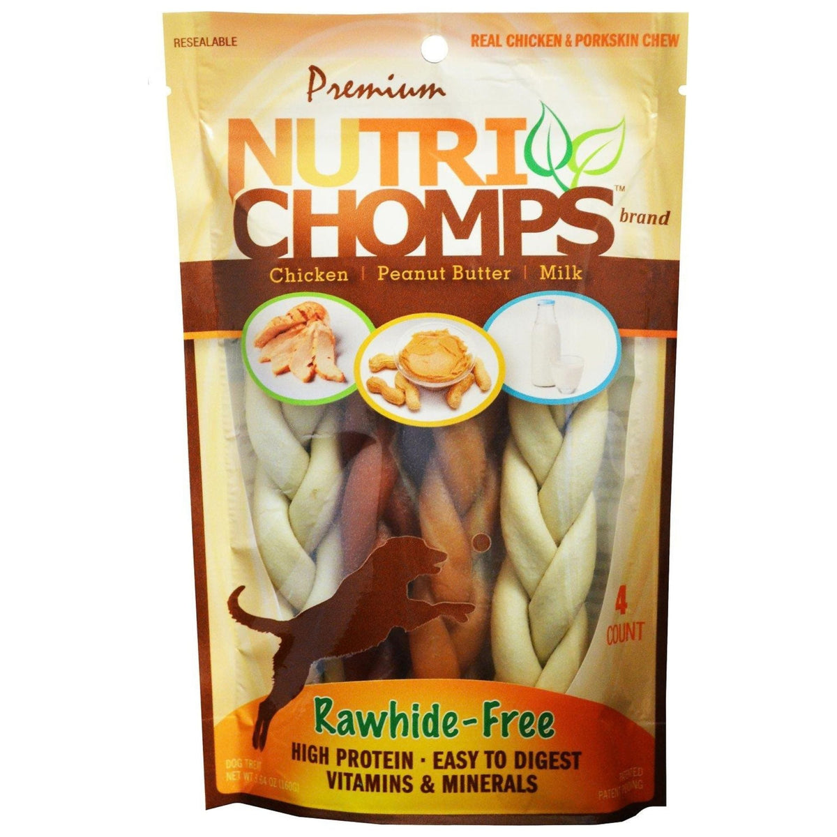 NutriChomps Assorted Braid 6" 4 ct