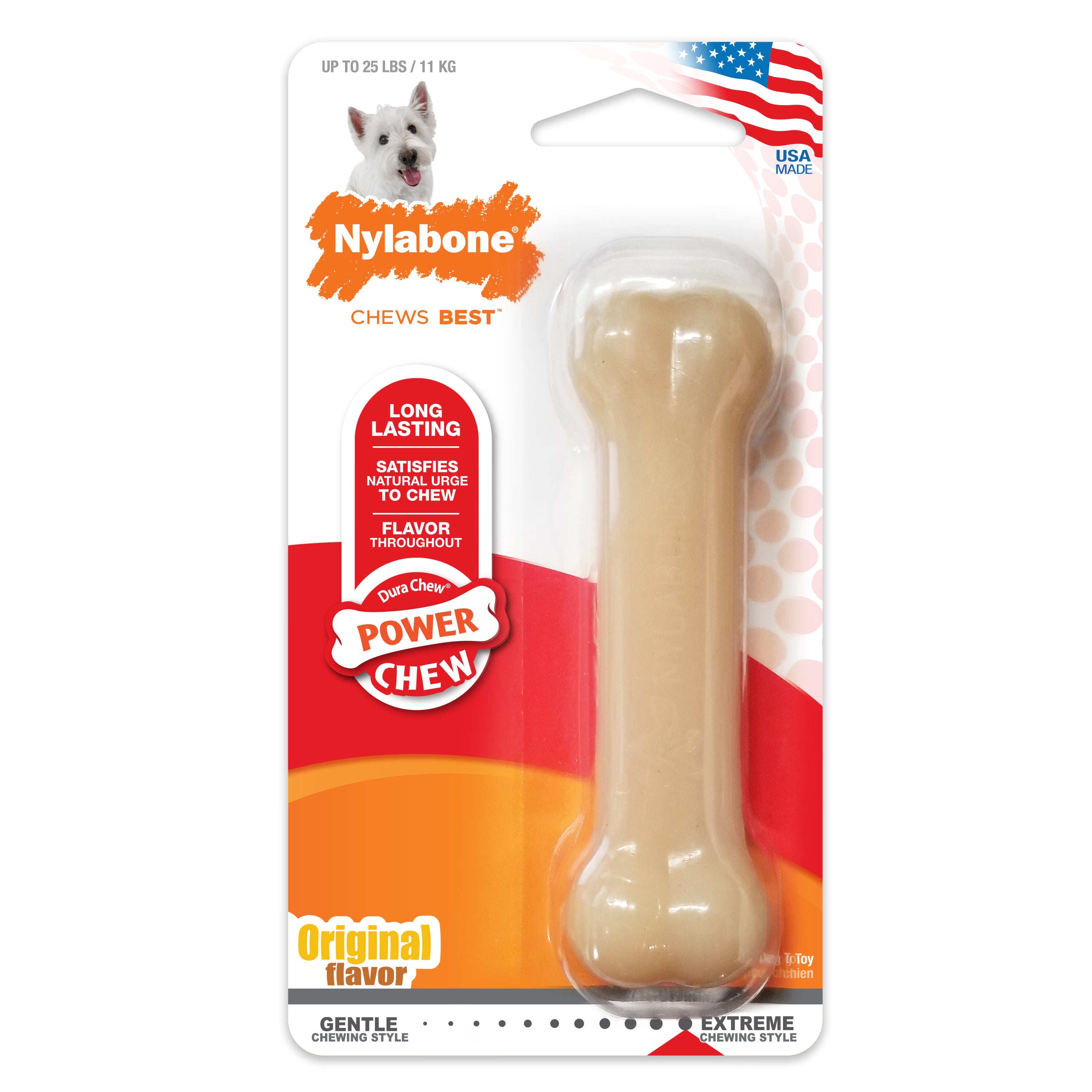 Nylabone Power Chew Dog Toy Original, 1ea/SMall/Regular  Up To 25 Ibs. 1 ct