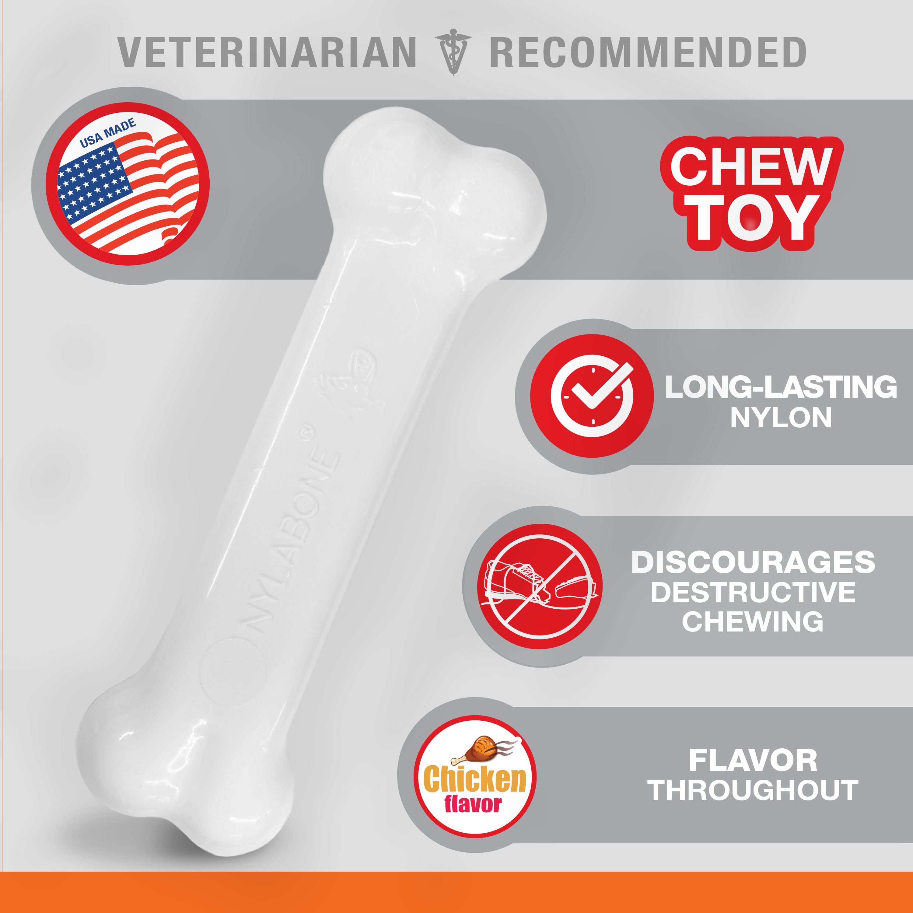 Nylabone Power Chew Dog Toy Chicken, 1ea/SMall/Regular  Up To 25 Ibs. 1 ct