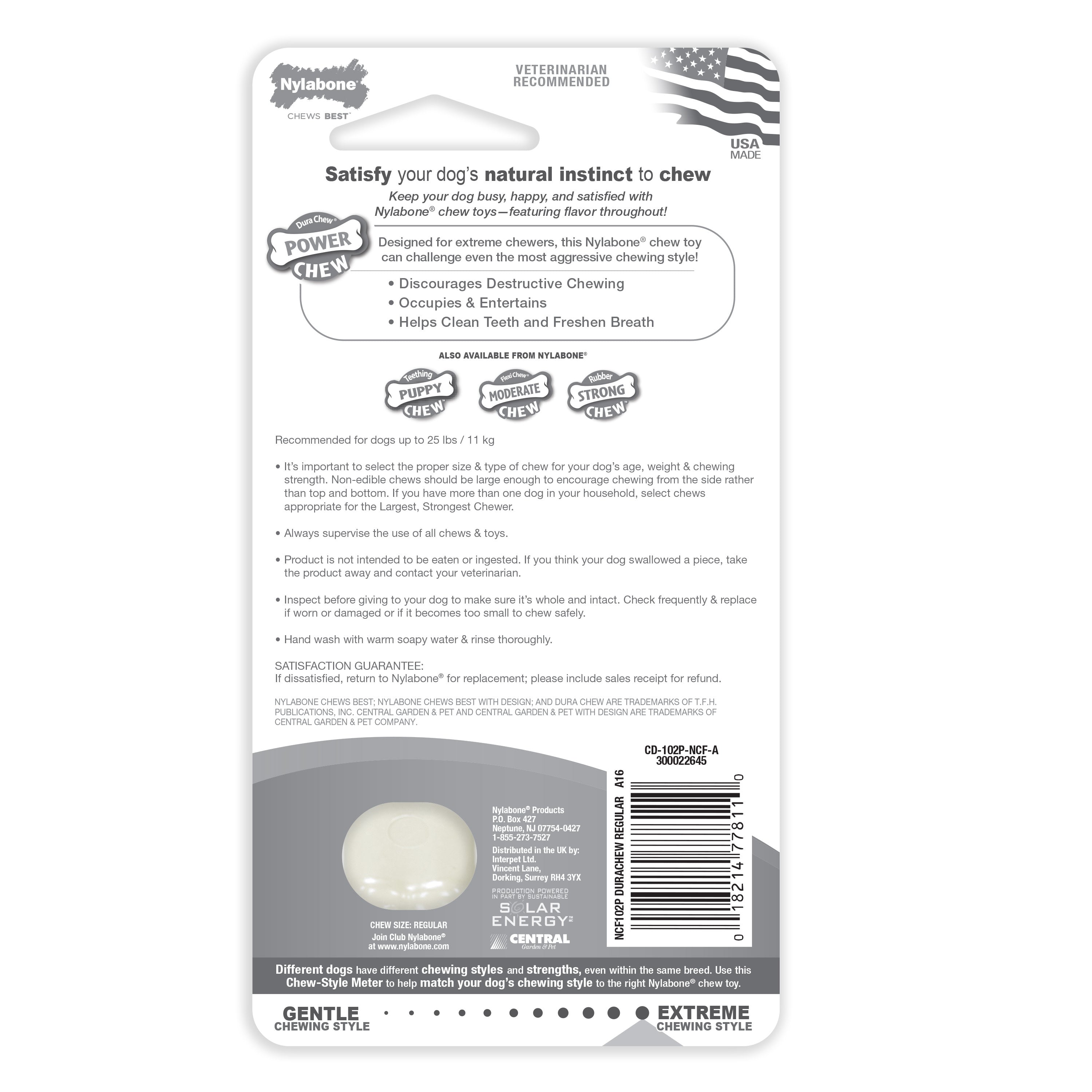 Nylabone Power Chew Dog Toy Chicken, 1ea/SMall/Regular  Up To 25 Ibs. 1 ct