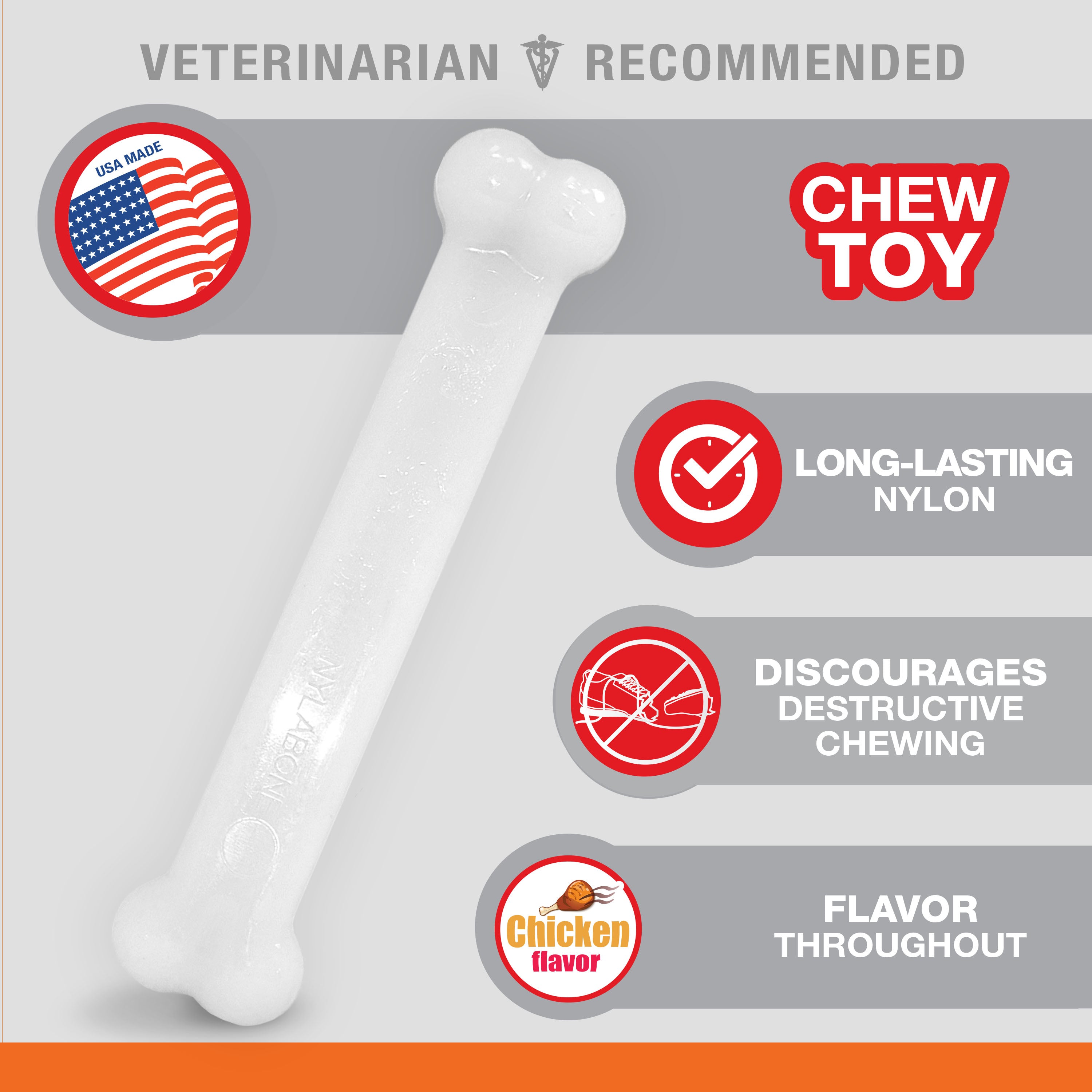 Nylabone Power Chew Dog Toy Chicken, 1ea/Large/Giant  Up To 50 Lbs. 1 ct