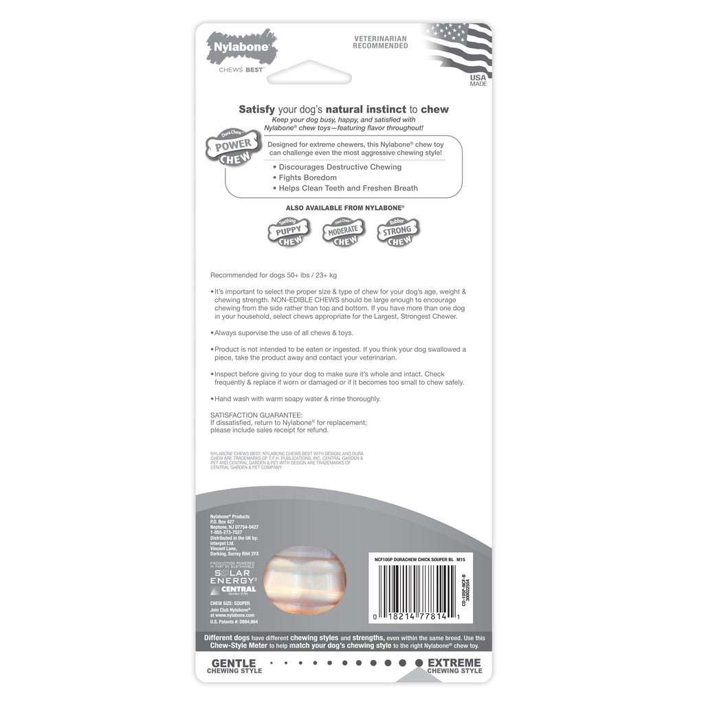 Nylabone Power Chew Dog Toy Chicken, 1ea/XL/Souper  50 Lbs. 1 ct