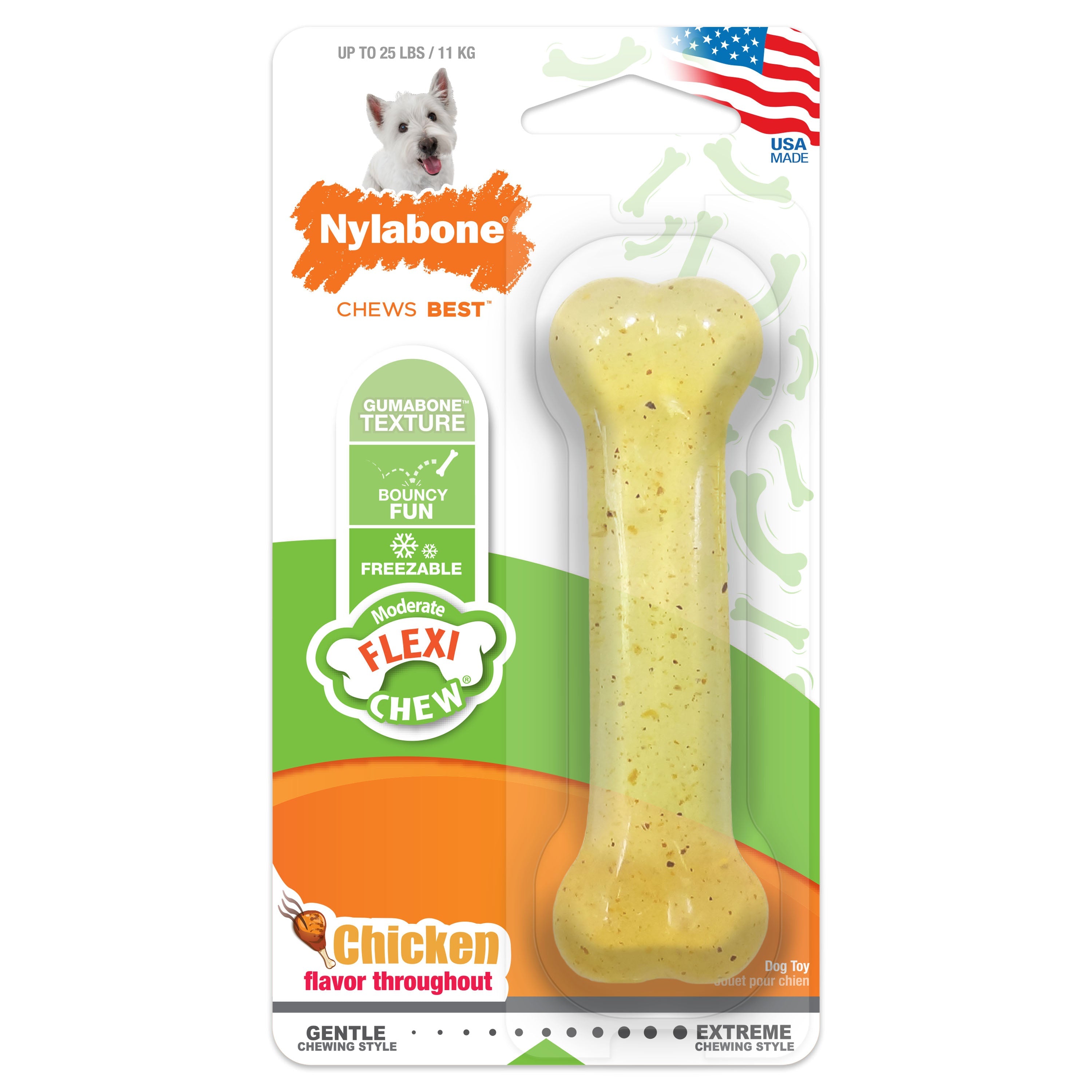 Nylabone Moderate Chew Chicken Chew Toy Chicken, 1ea/SMall/Regular  Up To 25 Ibs. 1 ct