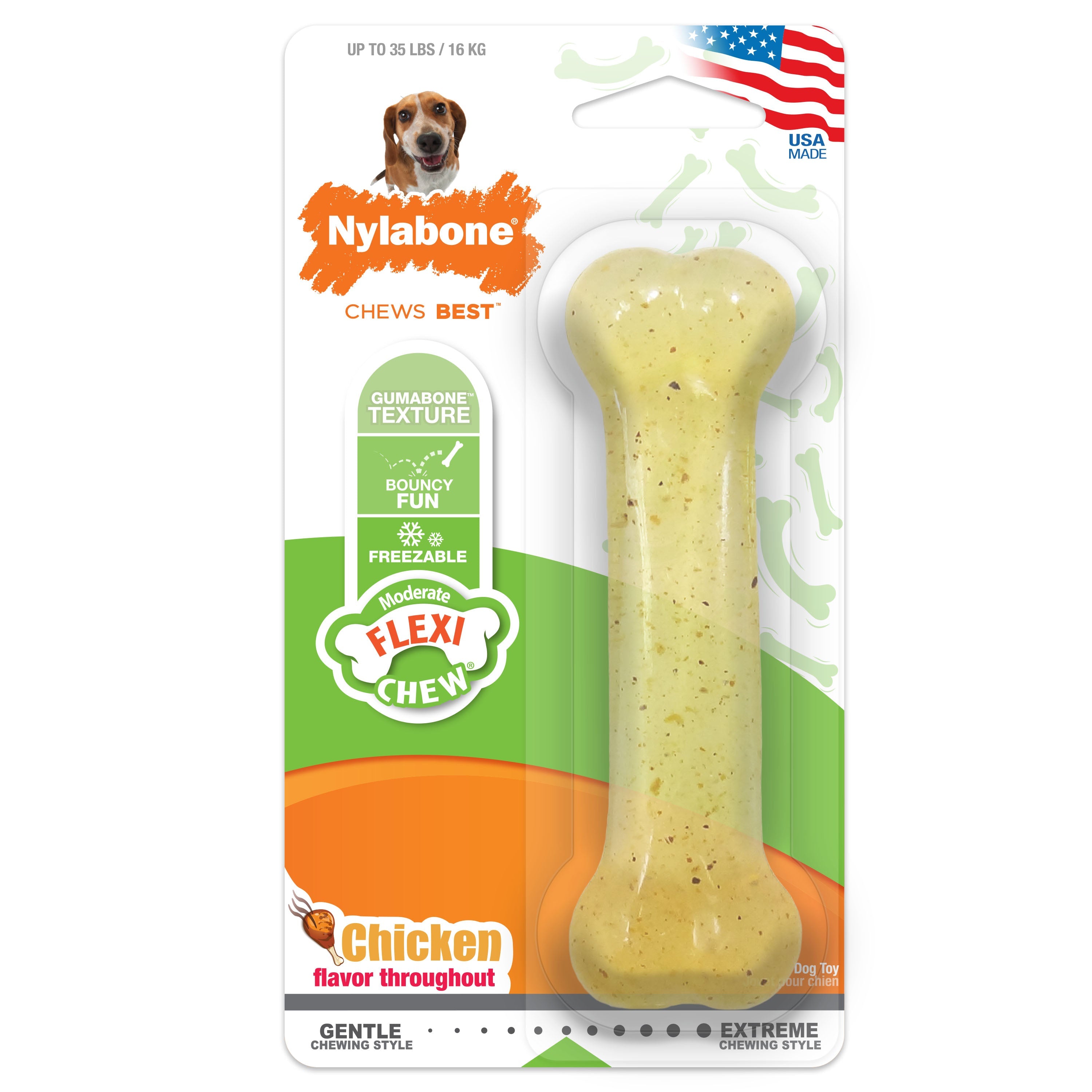 Nylabone Moderate Chew Chicken Chew Toy Chicken, 1ea/Medium/Wolf  Up To 35 Lbs. 1 ct