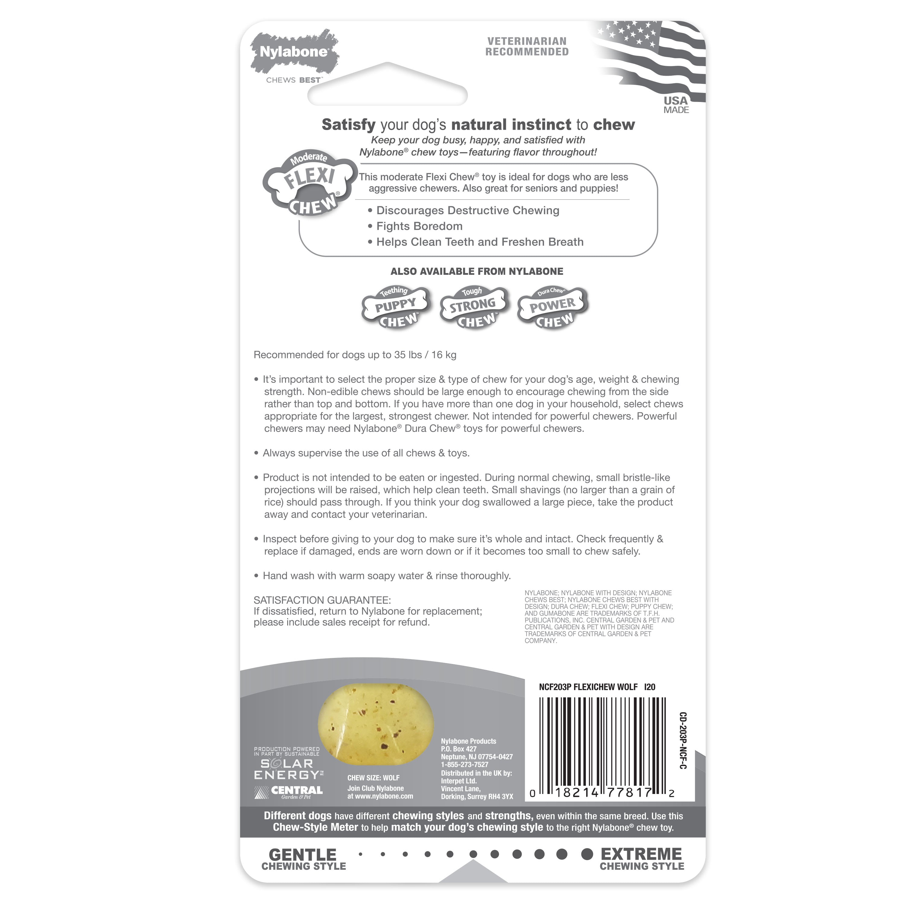 Nylabone Moderate Chew Chicken Chew Toy Chicken, 1ea/Medium/Wolf  Up To 35 Lbs. 1 ct