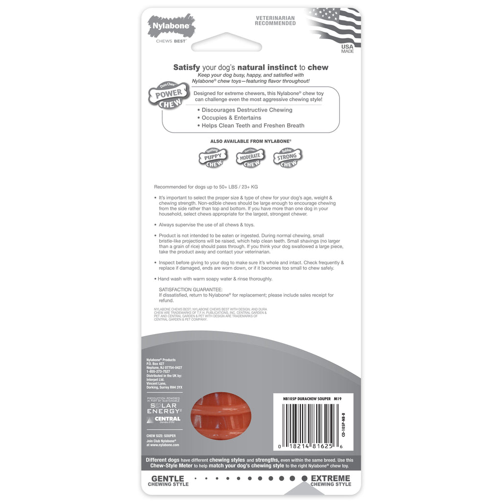 Nylabone Power Chew Dog Toy Bacon, 1ea/XL/Souper  50 Lbs. 1 ct