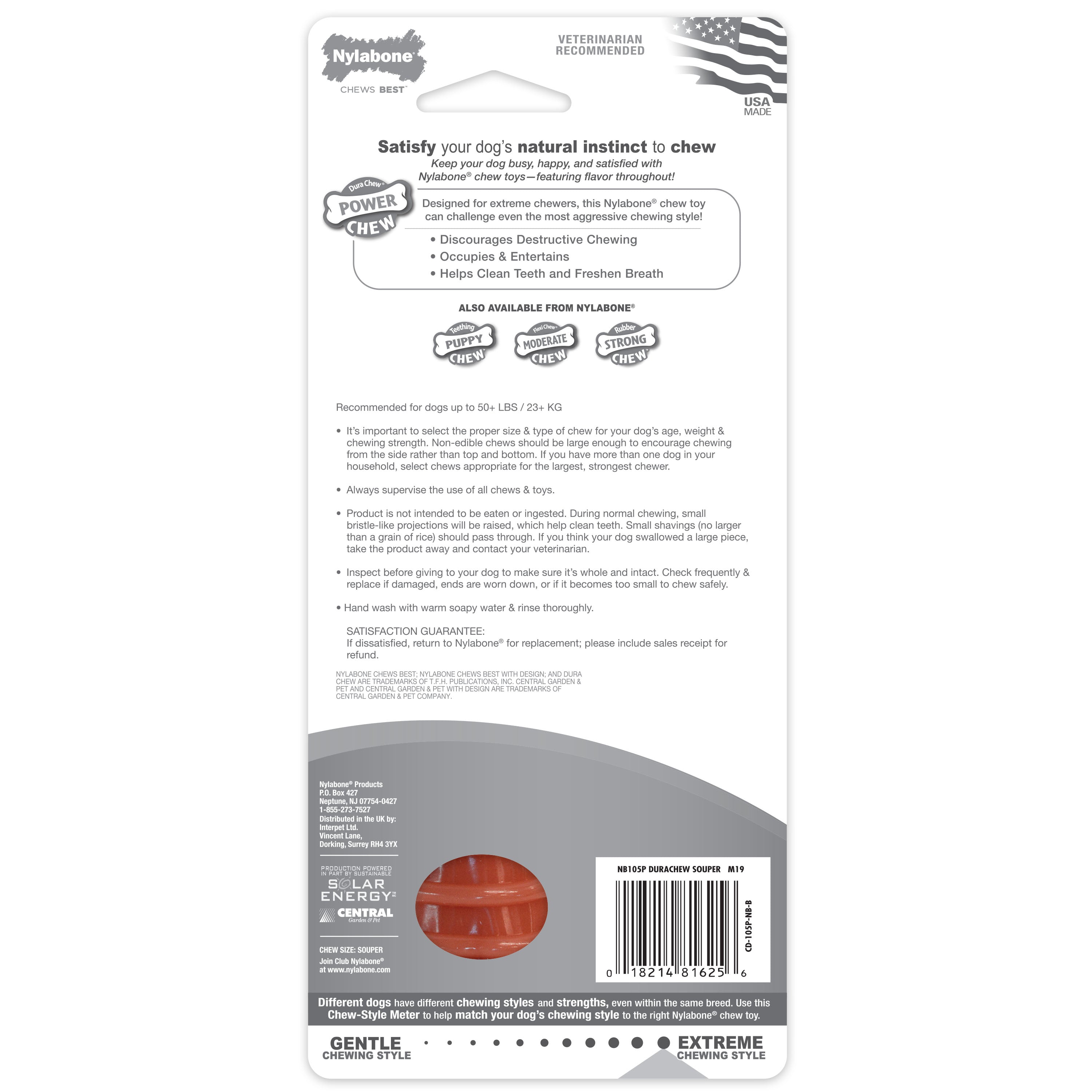 Nylabone Power Chew Dog Toy Bacon, 1ea/XL/Souper  50 Lbs. 1 ct