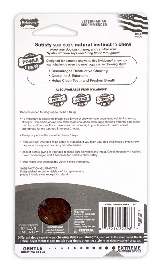 Nylabone Flavor Frenzy Power Chew Durable Dog Chew Toy Flavor Medley, 1ea/Medium/Wolf  Up To 35 Lbs. 1 ct