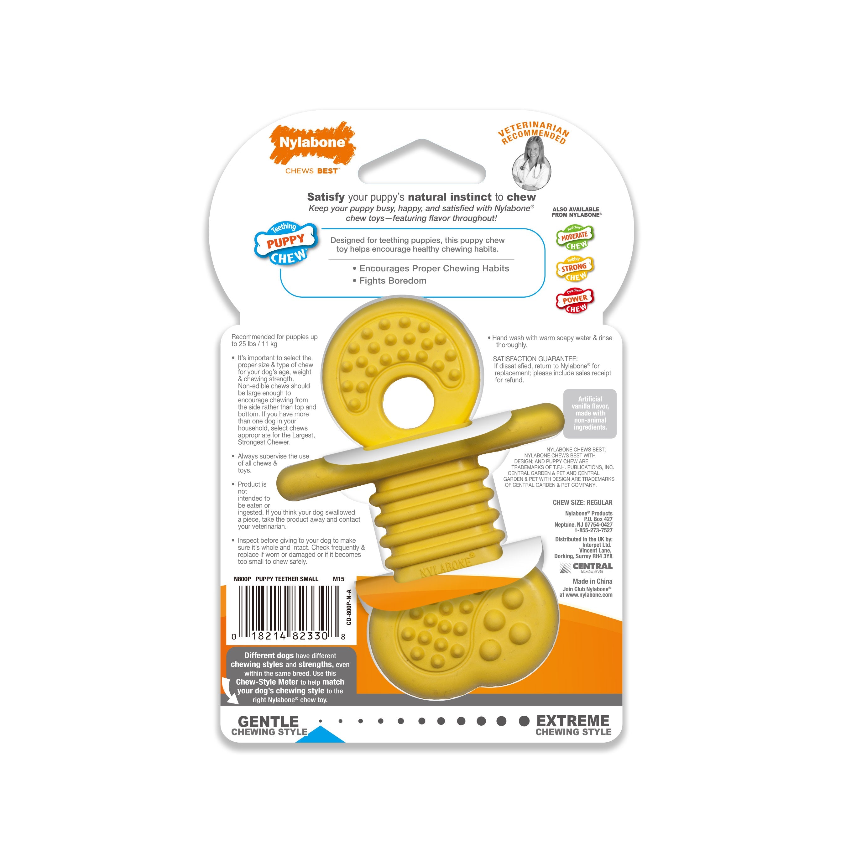 Nylabone Puppy Rubber Teethers Vanilla, 1ea/SMall/Regular  Up To 25 Ibs. 1 ct