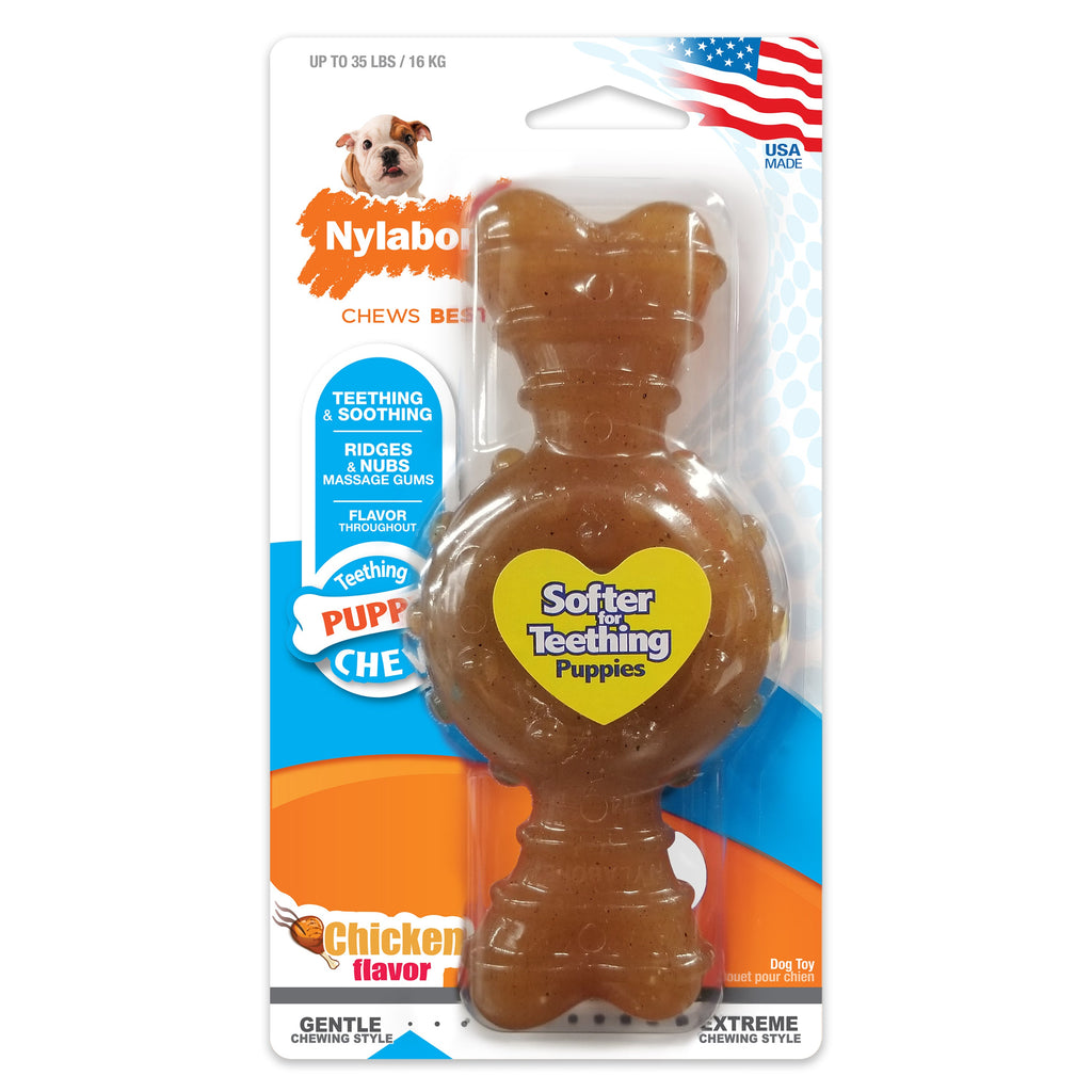 Nylabone Puppy Ring Bone Teething Toy for Puppies Chicken, 1ea/Medium/Wolf  Up To 35 Lbs. 1 ct