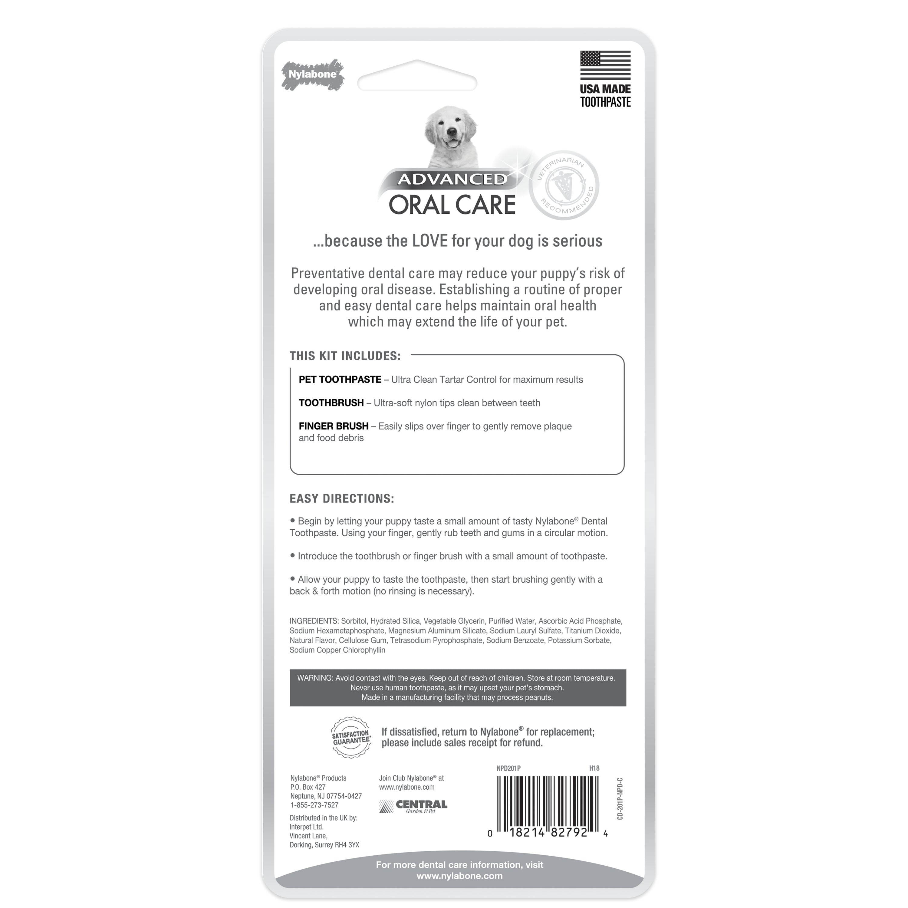 Nylabone Advanced Oral Care Puppy Dental Kit Original, 1ea/2.5 oz 3 ct
