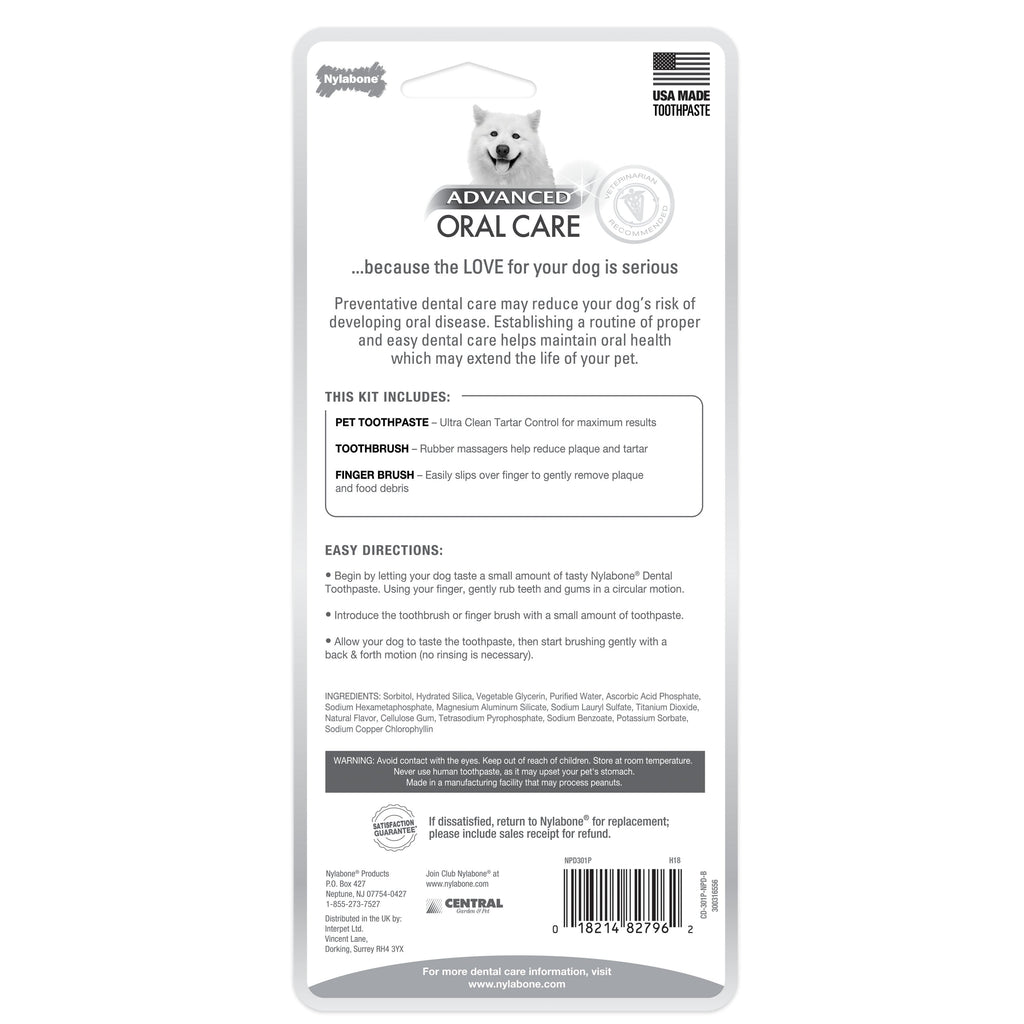 Nylabone Advanced Oral Care Dog Dental Kit Original, 1ea/2.5 oz 3 ct
