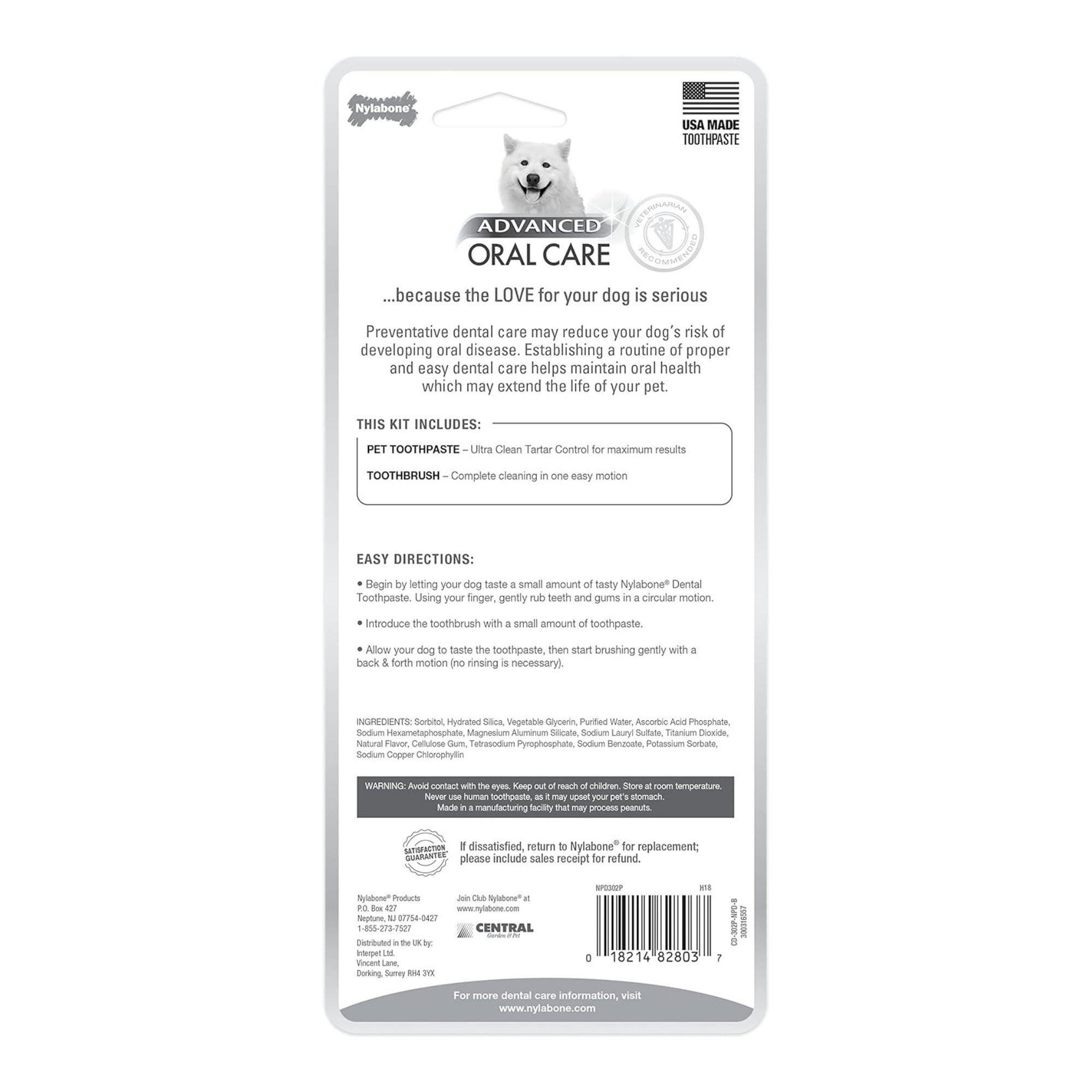 Nylabone Advanced Oral Care Triple Action Dog Dental Kit