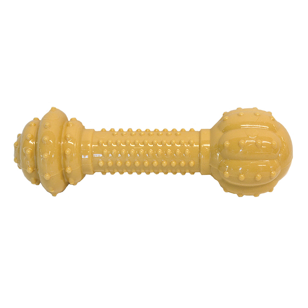 Nylabone Barbell Power Chew Durable Dog Toy Peanut Butter, 1ea/Medium/Wolf  Up To 35 Lbs. 1 ct