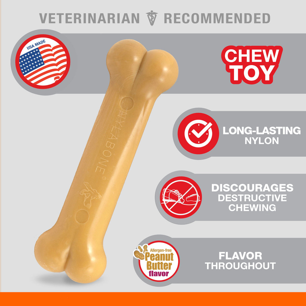 Nylabone Power Chew Dog Toy Peanut Butter, 1ea/SMall/Regular  Up To 25 Ibs. 1 ct