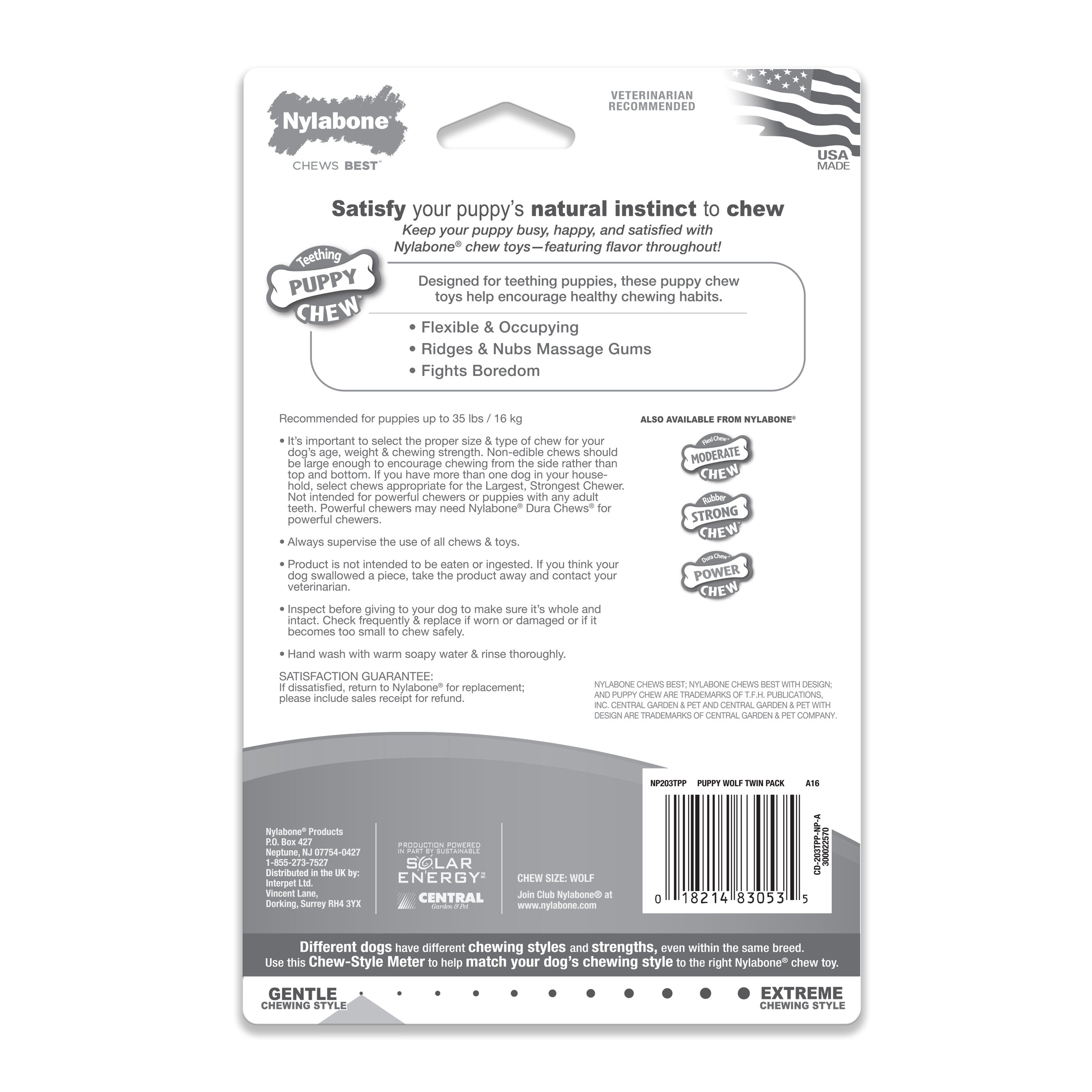 Nylabone Just for Puppies Teething Chew Ring Bone Chicken, 1ea/Medium/Wolf  Up To 35 Lbs. 2 ct