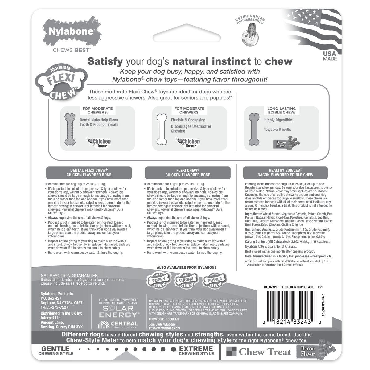 Nylabone Healthy Edibles and Flexi Chew Value Pack Variety, SMall/Regular  Up To 25 Ibs. 3 ct
