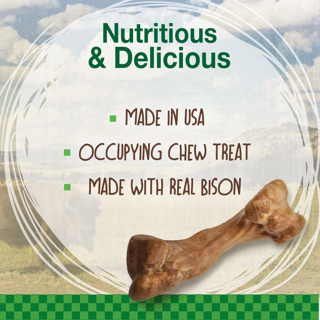 Nylabone Healthy Edibles WILD AllNatural Long Lasting Chew Treats Bison, 1ea/SMall/Regular  Up To 25 Ibs. 8 ct