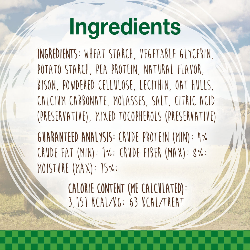 Nylabone Healthy Edibles WILD AllNatural Long Lasting Chew Treats Bison, 1ea/SMall/Regular  Up To 25 Ibs. 16 ct