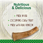 Nylabone Healthy Edibles WILD AllNatural Long Lasting Antler Chew Treats Venison, 1ea/Large/Giant  Up To 50 Lbs. 10 ct