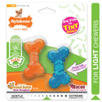 Nylabone Moderate Chew FlexiChew Bone Peanut Butter  Bacon, Orange  Blue, 1ea/XXS/Tiny  Up To 8 Lbs. 2 ct
