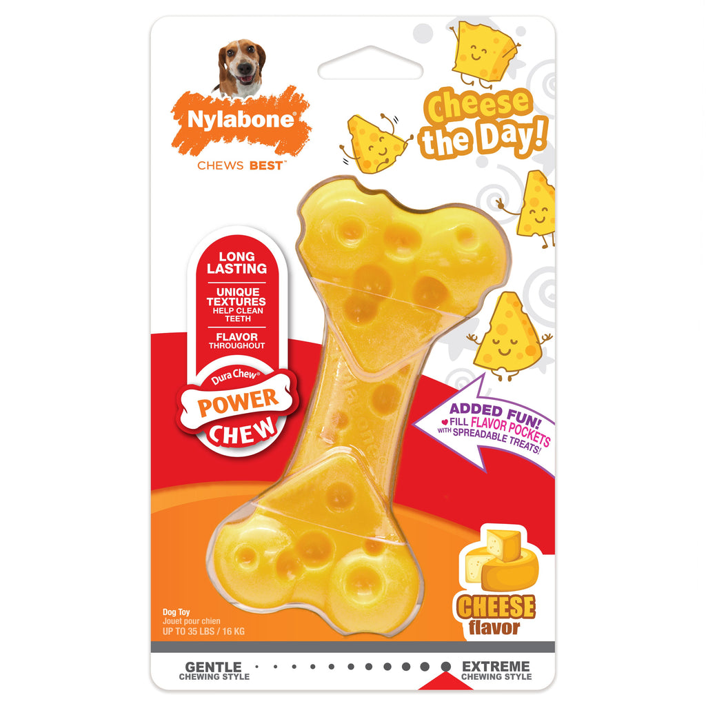 Nylabone Power Chew Cheese Dog Toy Cheese, 1ea/Medium/Wolf  Up To 35 Lbs. 1 ct