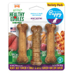 Nylabone Healthy Edibles AllNatural Long Lasting Puppy Chew Treats Roast Beef, Turkey, Apple, Bacon, 1ea/XS/Petite  Up To 15 Lbs. 3 ct