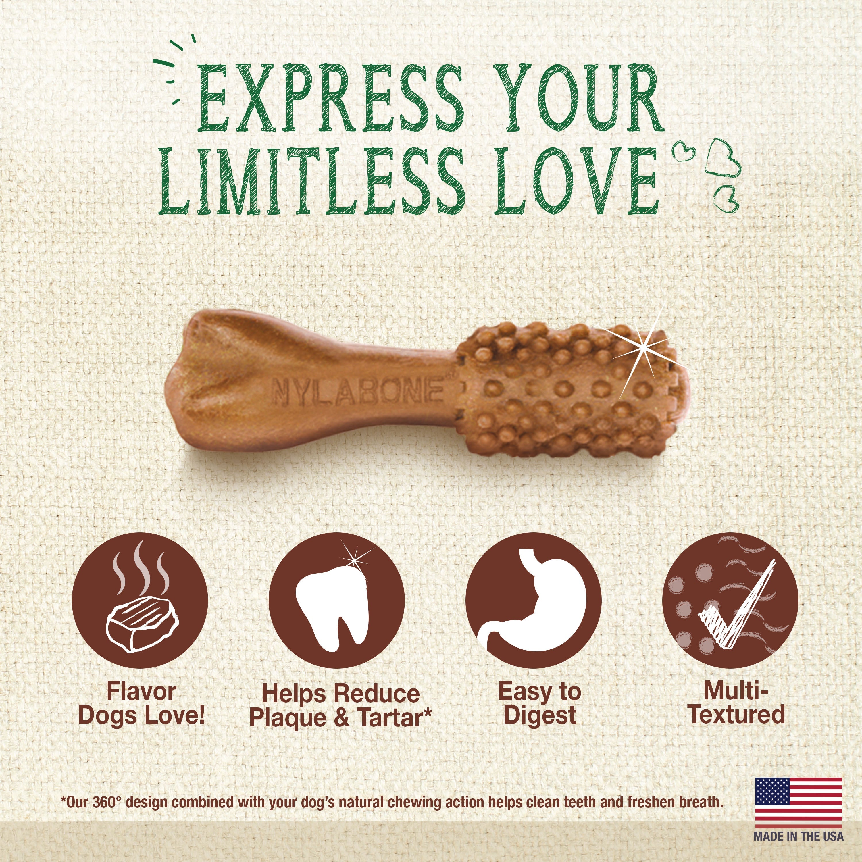 Nylabone Nutri Dent Filet Mignon Dog Dental Chews Filet Mignon, 1ea/Mini  5 Lbs. To 10 Lbs. 78 ct