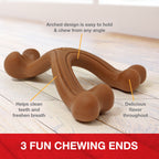 Nylabone Ergonomic Hold  Chew Wishbone Power Chew Durable Dog Toy Bison, 1ea/SMall/Regular  Up To 25 Ibs.