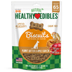 Nylabone Healthy Edibles Biscuits Grain Free Dog Treats Peanut Butter & Apple 1ea/12 oz
