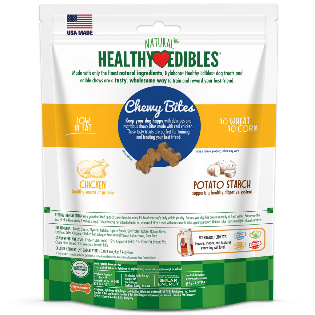 Nylabone Healthy Edibles Chewy Bites Soft Dog Treats Chicken, 6 oz 1 ct
