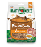 Nylabone Healthy Edibles Broth Bone AllNatural Long Lasting Chew Treats 16 count, 1ea/Regular  Up To 25 Ibs.