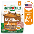 Nylabone Healthy Edibles Broth Bone AllNatural Long Lasting Chew Treats 16 count, 1ea/Regular  Up To 25 Ibs.