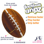 Nylabone Power Play Dog Football Gripz 1ea/Medium/Wolf  Up To 35 Lbs. 5.5 in 1 ct