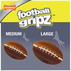 Nylabone Power Play Dog Football Gripz 1ea/Medium/Wolf  Up To 35 Lbs. 5.5 in 1 ct
