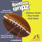 Nylabone Power Play Dog Football Gripz 1ea/Medium/Wolf  Up To 35 Lbs. 5.5 in 1 ct