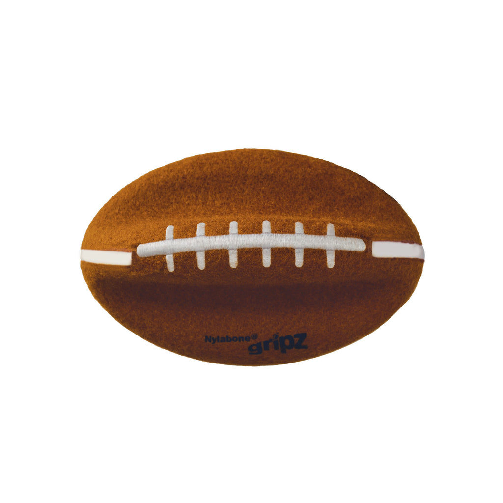 Nylabone Power Play Dog Football Gripz 1ea/Medium/Wolf  Up To 35 Lbs. 5.5 in 1 ct