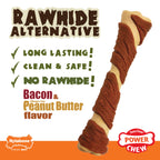 Nylabone Power Chew Pork Hide Alternative Dog Chew Toy Bacon & Peanut Butter 1ea/Large/Giant - Up To 50 lb