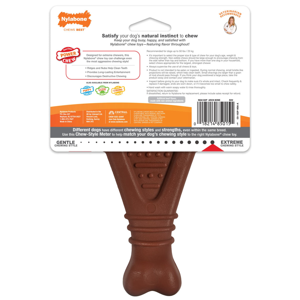 Nylabone Power Chew Arch Bone Dog Dental Chew Toy 1ea/Large/Giant  Up To 50 Lbs. 1 ct