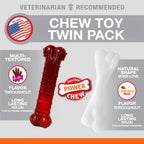 Nylabone Power Chew Durable Dog Chew Toys Twin Pack Beef Jerky & Chicken 1ea/SMall/Regular - Up To 25 Ibs.