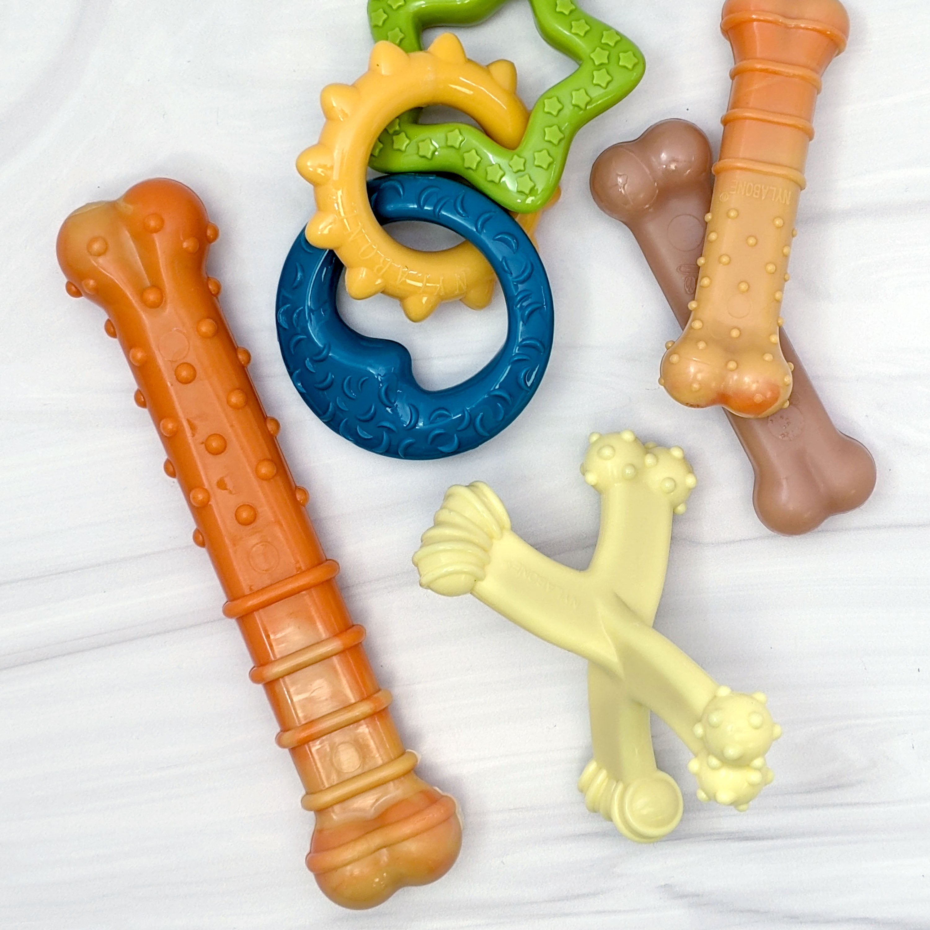 Nylabone Textured Nylon Puppy Chew Toy Beef & Vegetable 1ea/Large/Giant - Up To 50 lb