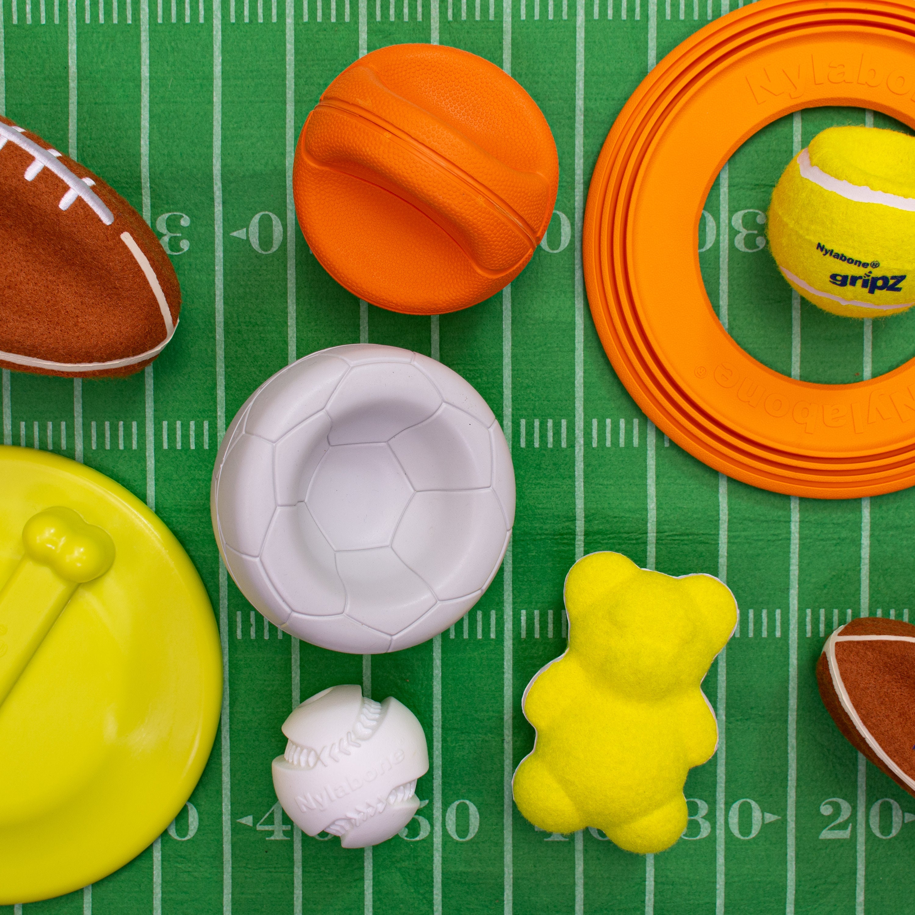 Nylabone Power Play Dog Baseball Gripz 1ea/Medium/Wolf  Up To 35 Lbs. 1 ct